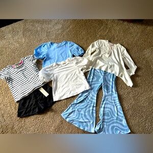 Stylish Kids' Clothing Set with Blue and White Tops